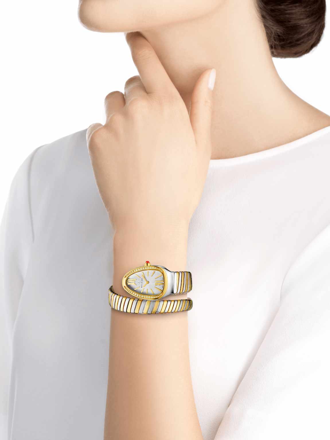 Bvlgari Serpenti Silver white sertie